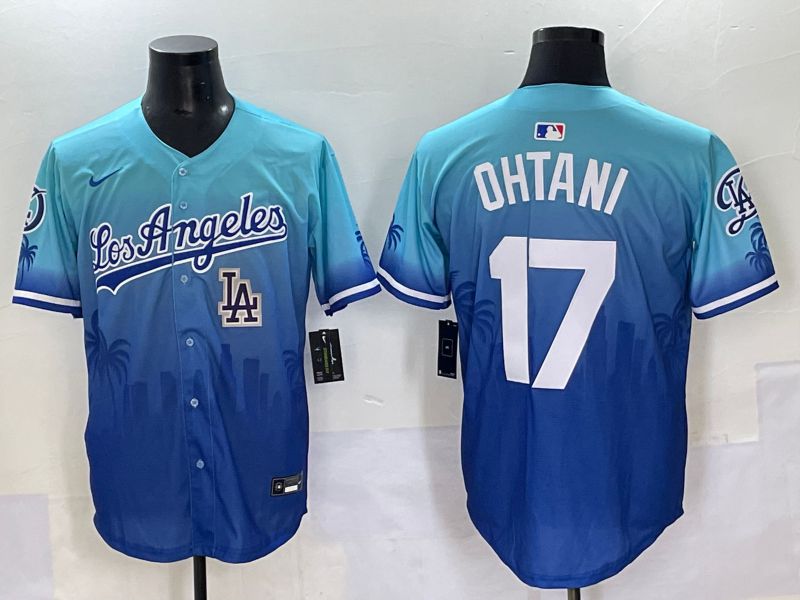 Men 2025 Los Angeles Dodgers #17 Ohtani Blue Nike MLB Jersey Daoqite style 8